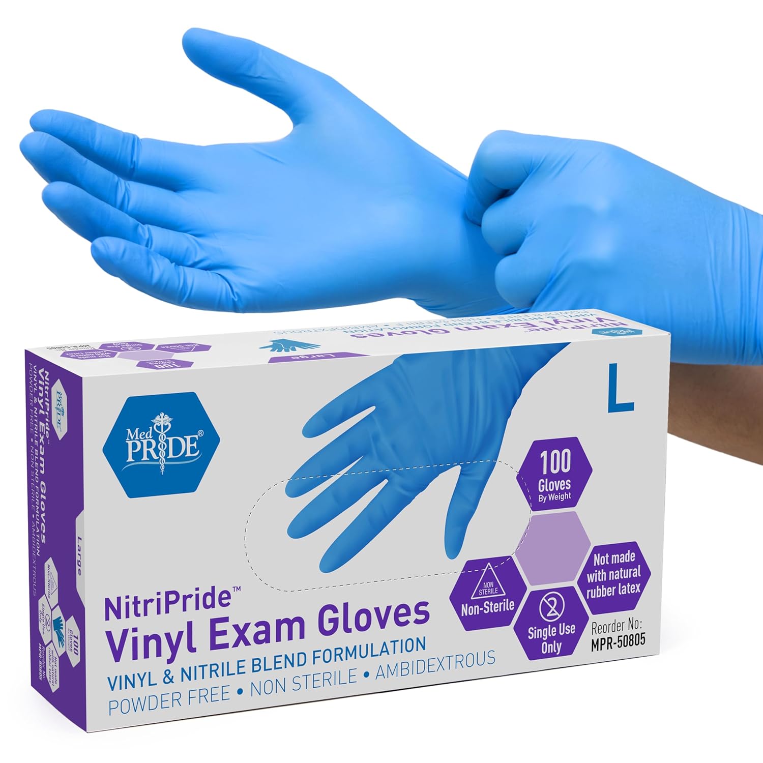 Exam Glove Nitrile - Nitrile/Vinyl Blend Exam Gloves, Powder-Free, Latex-Free,