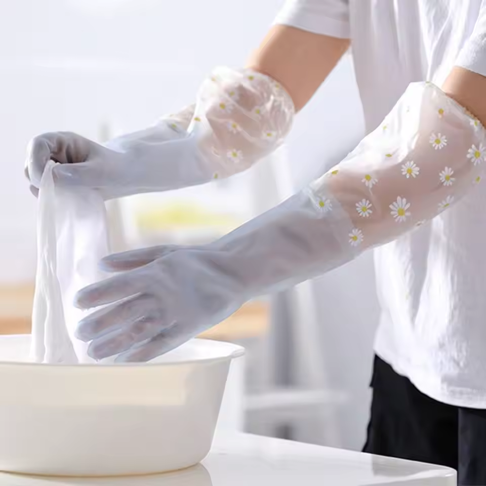 1 Pair Rubber Gloves Long Slee - đánh giá và giá Dish Glove Rubber