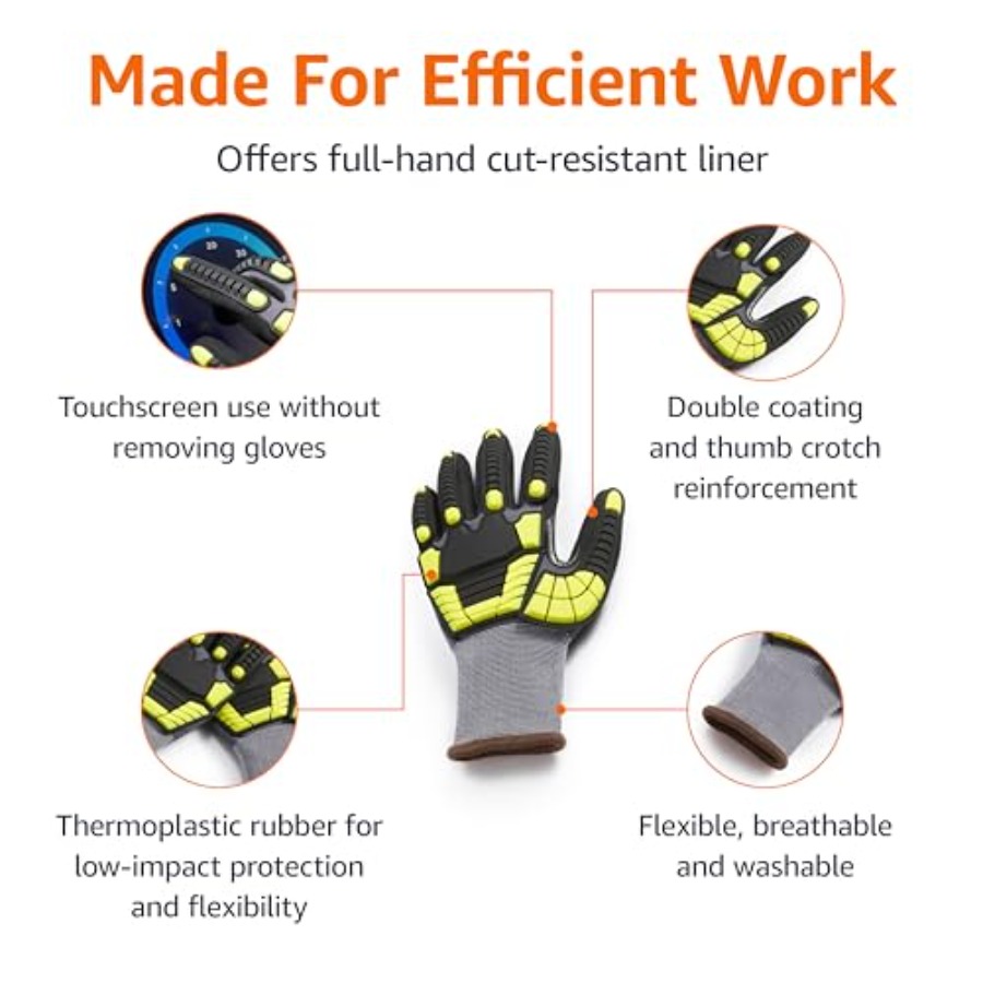 Safety work gloves for industr - đánh giá và giá Work Glove Impact
