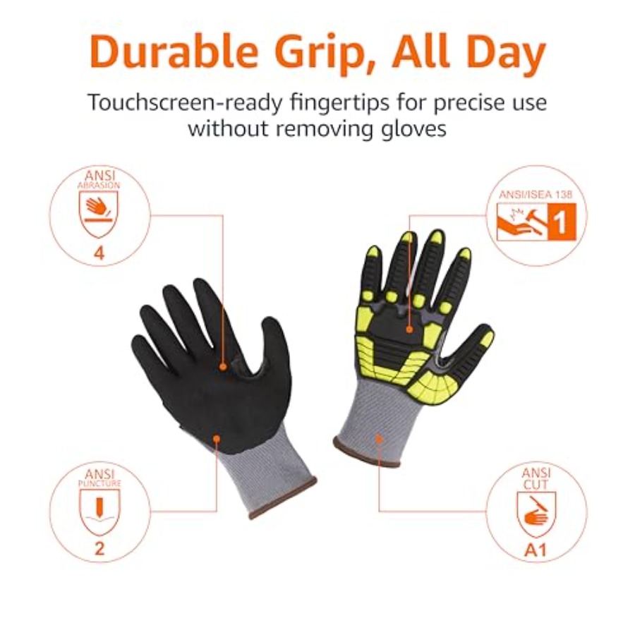 Safety work gloves for industr - đánh giá và giá Work Glove Impact