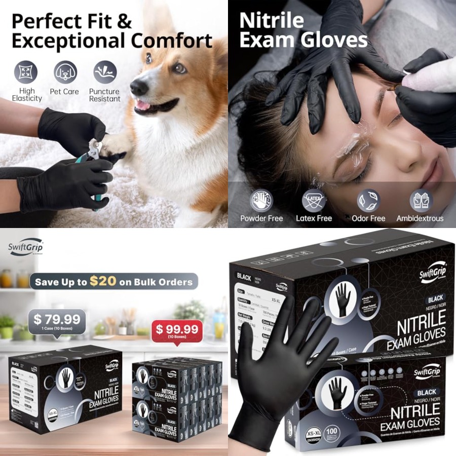 SwiftGrip Disposable Nitrile E - đánh giá và giá Exam Glove Nitrile