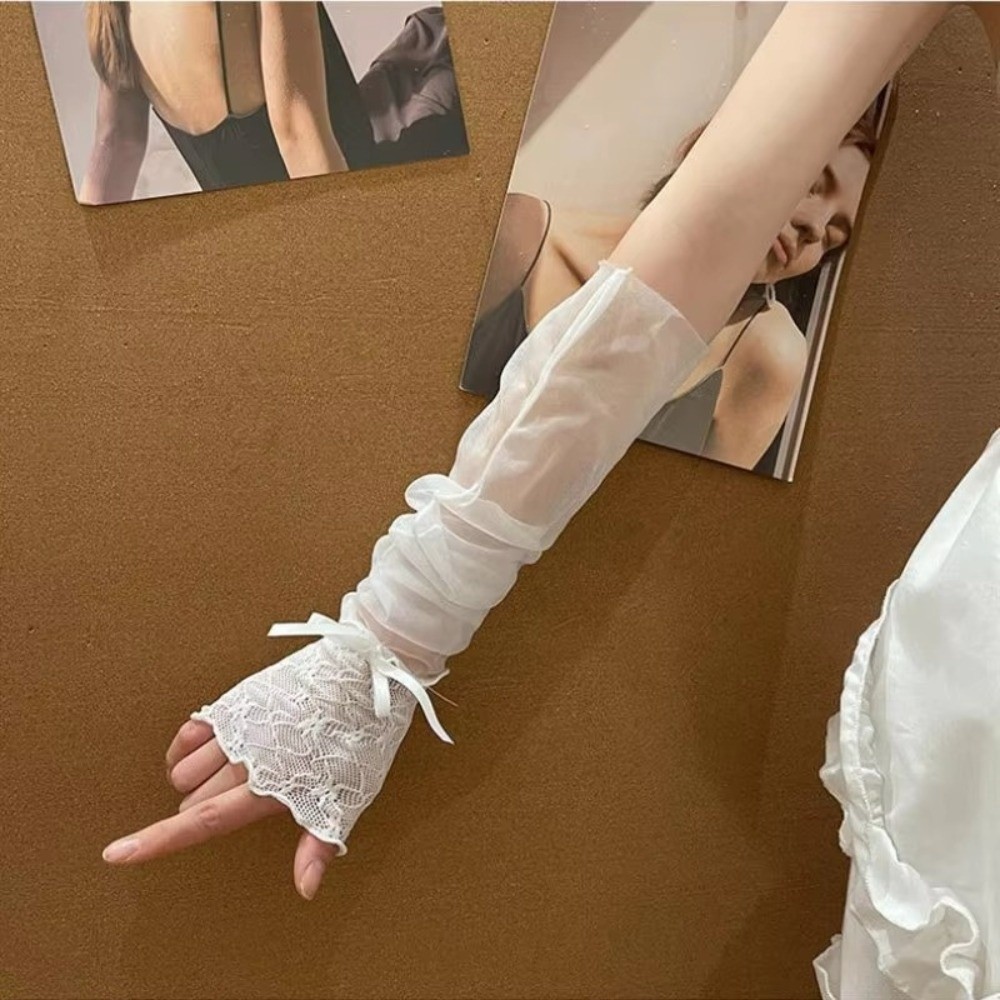Harajuku Lace Ruffle Mesh Glov - đánh giá và giá Fingerless Glove Knit