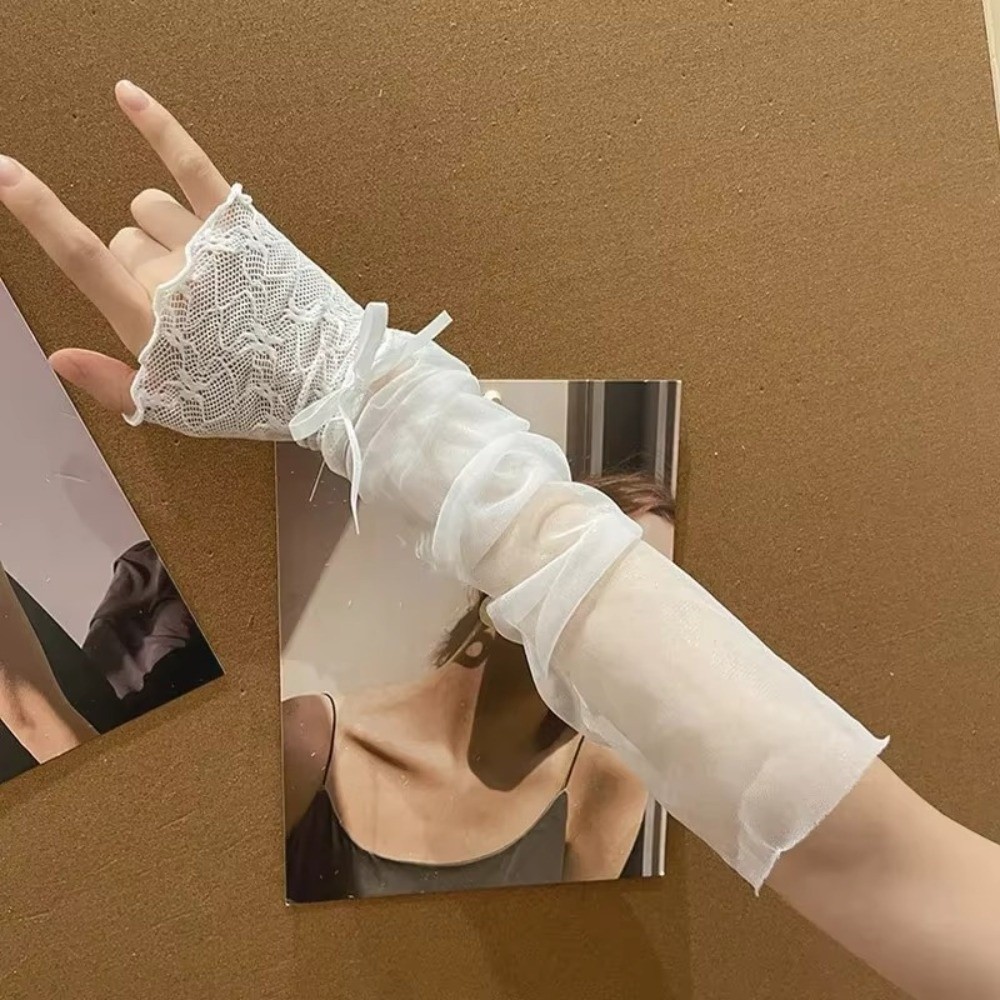 Harajuku Lace Ruffle Mesh Glov - đánh giá và giá Fingerless Glove Knit