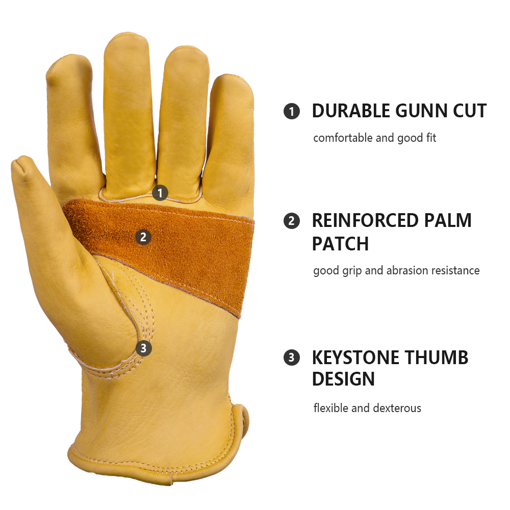 1 Pair Cowhide Heavy Duty Secu - đánh giá và giá Leather Driving Glove