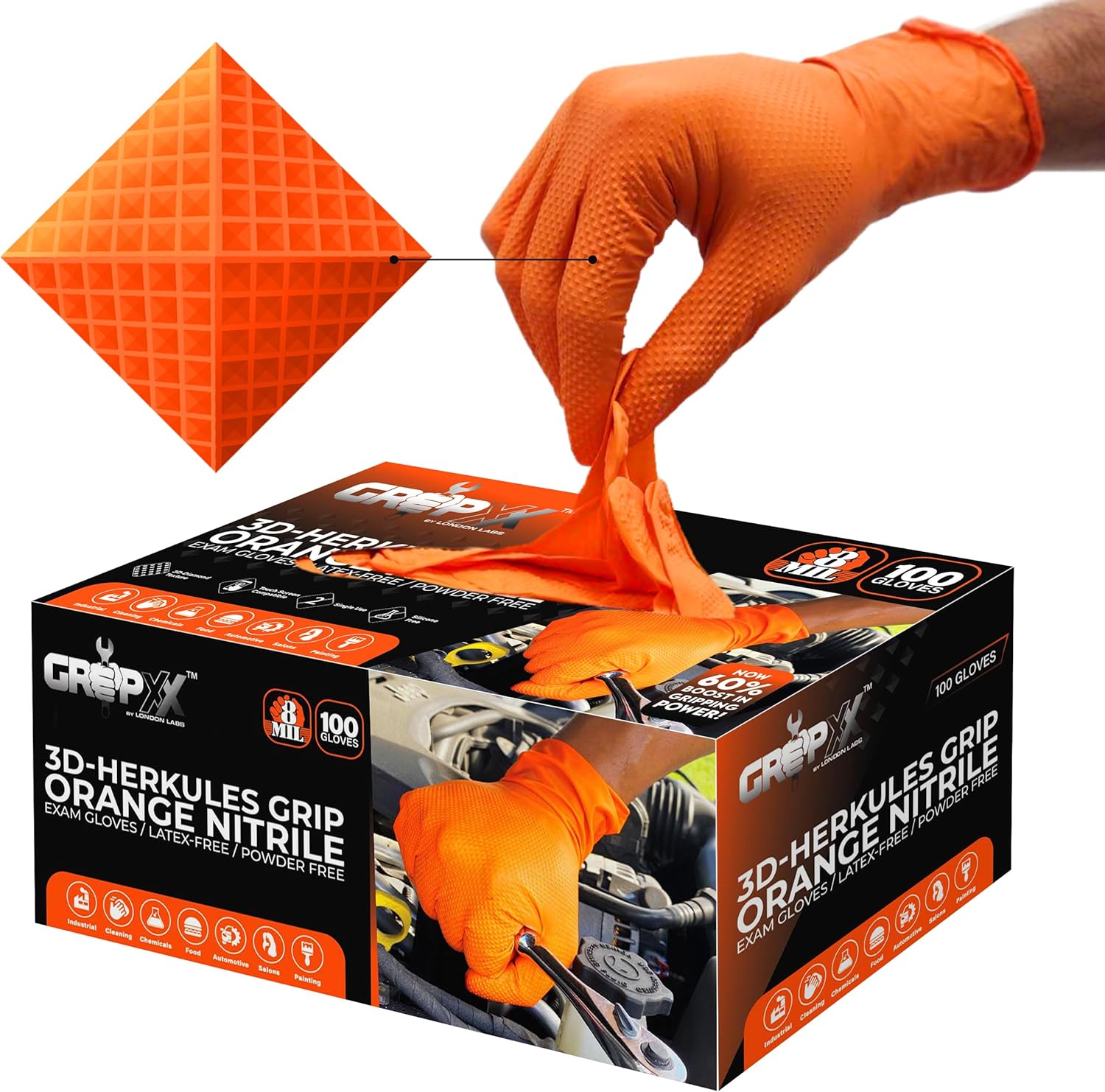 Heavy Duty 8Mil Orange Nitrile - đánh giá và giá Nitrile Mechanic Glove