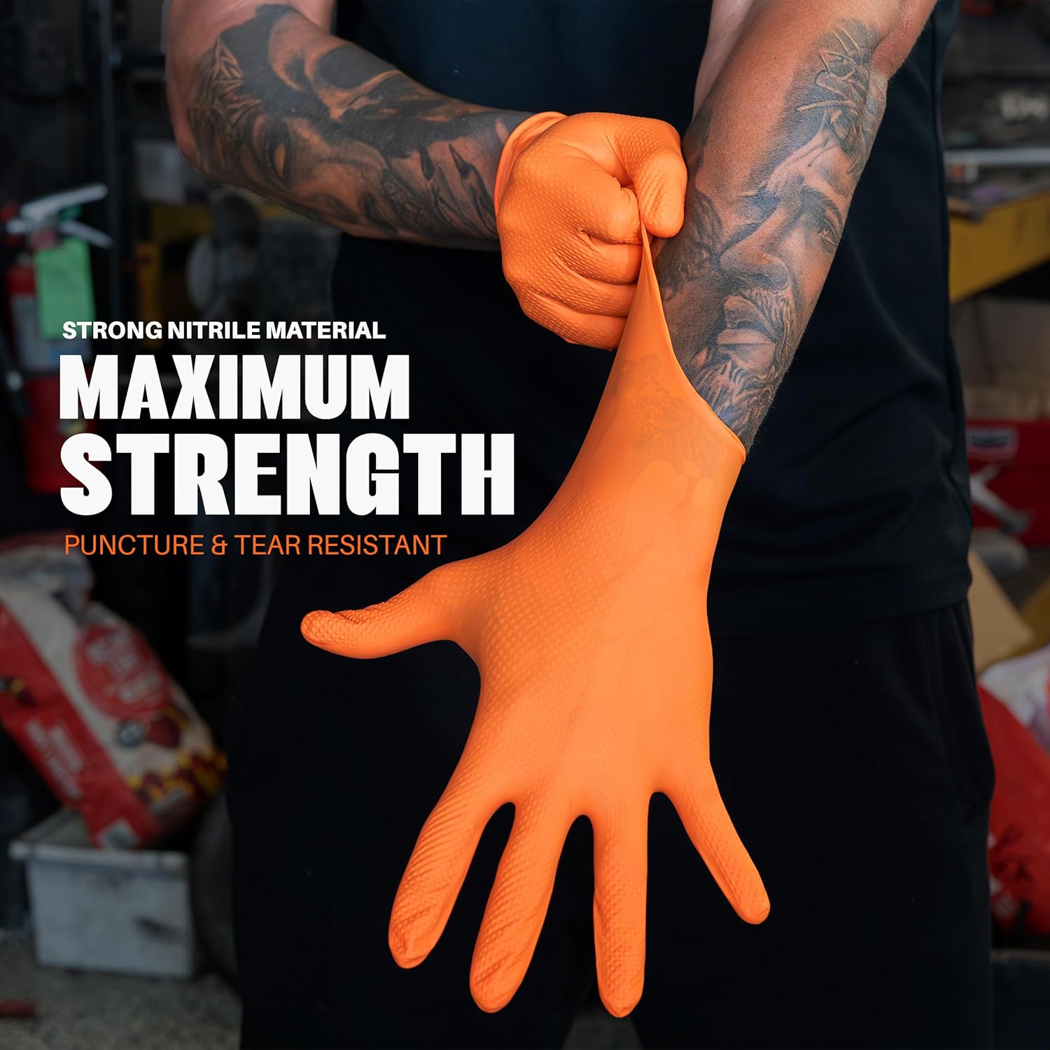 Heavy Duty 8Mil Orange Nitrile - đánh giá và giá Nitrile Mechanic Glove