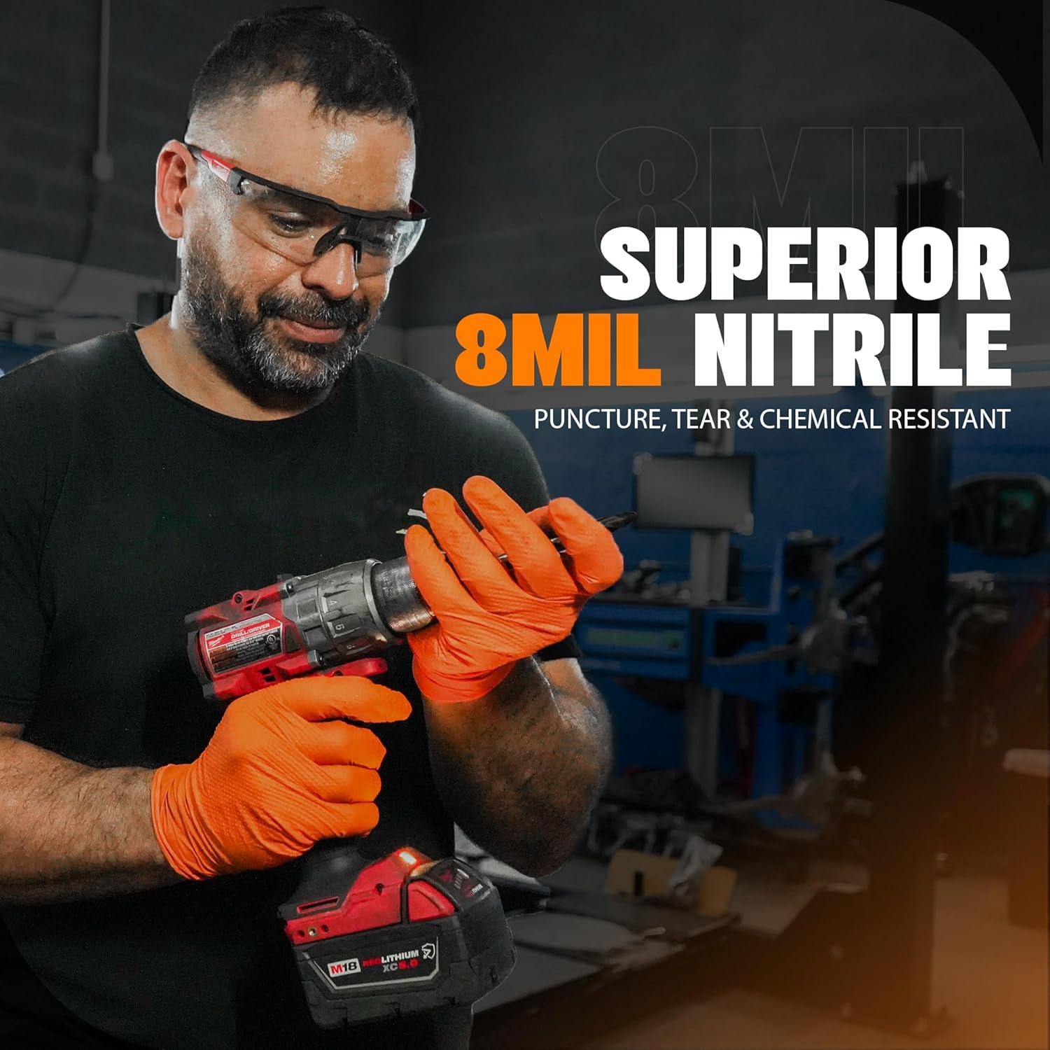 Heavy Duty 8Mil Orange Nitrile - đánh giá và giá Nitrile Mechanic Glove