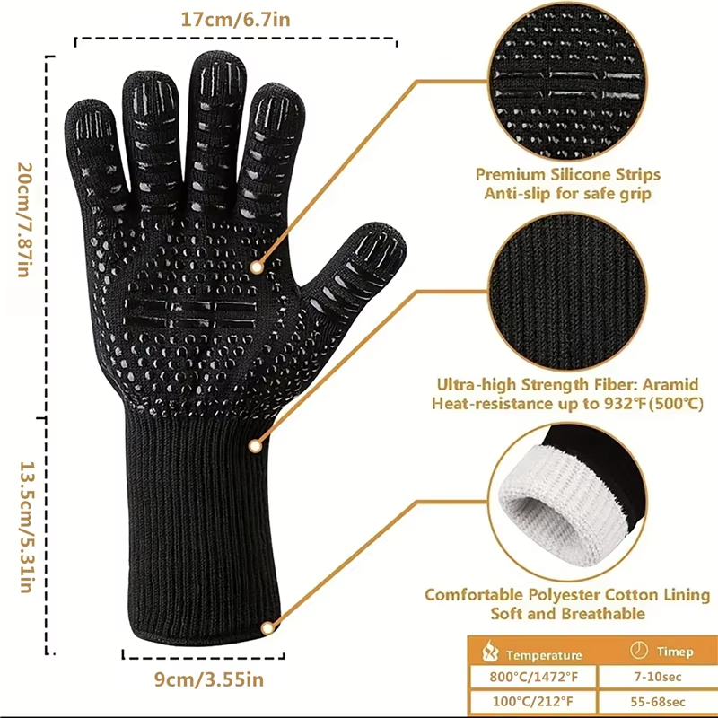 1PCS Piece BBQ Gloves High Tem - đánh giá và giá Oven Mitt Silicone