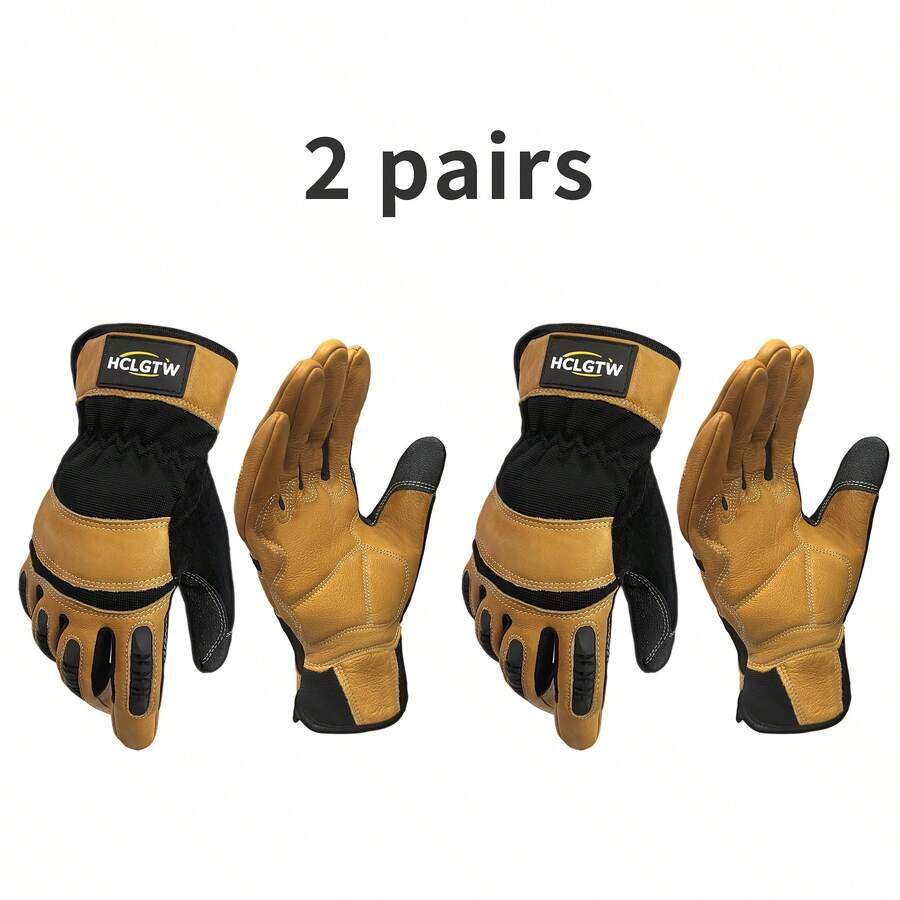 Two Pairs Of Brown Leather Glo - đánh giá và giá Work Glove Impact