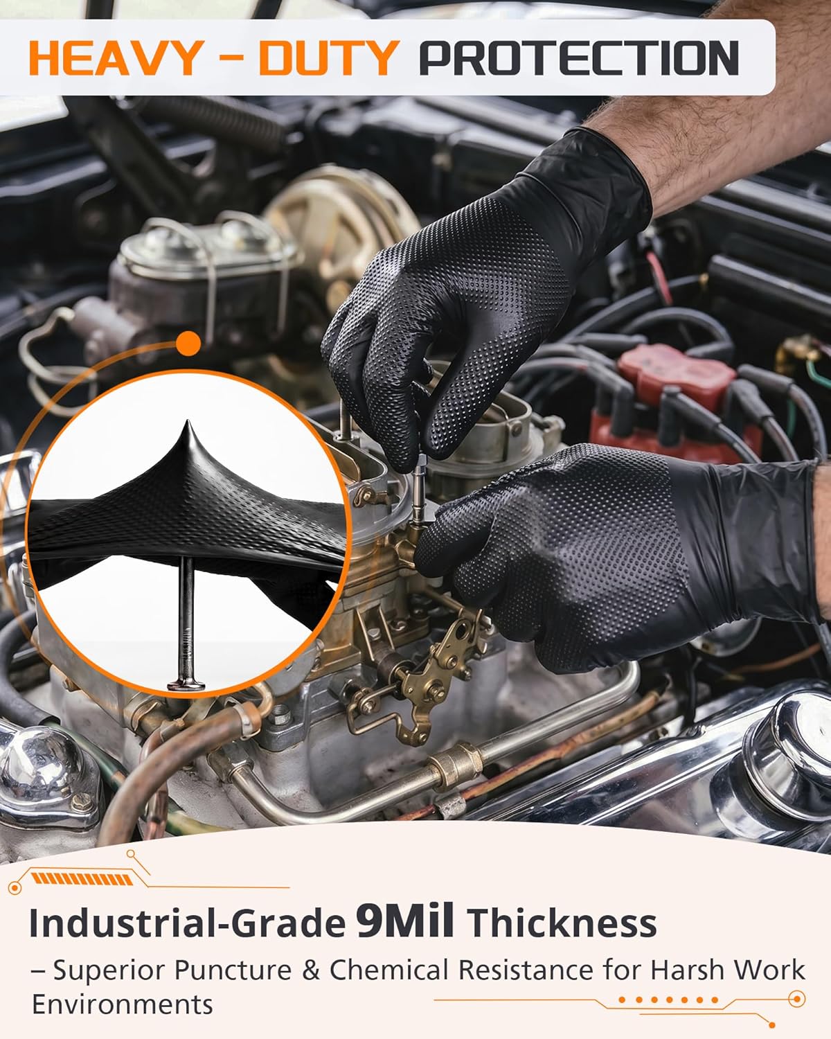9mil Heavy Duty Disposable Nit - đánh giá và giá Nitrile Mechanic Glove