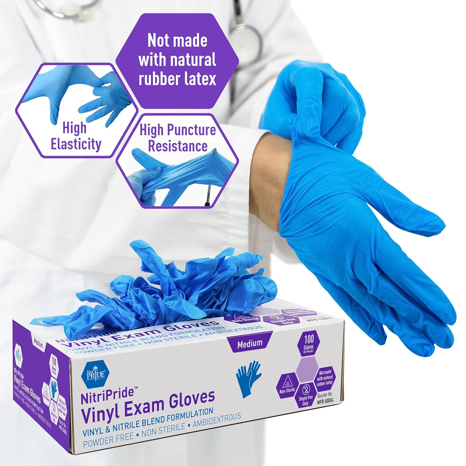 Powder-Free Nitrile/Vinyl Blen - đánh giá và giá Exam Glove Nitrile