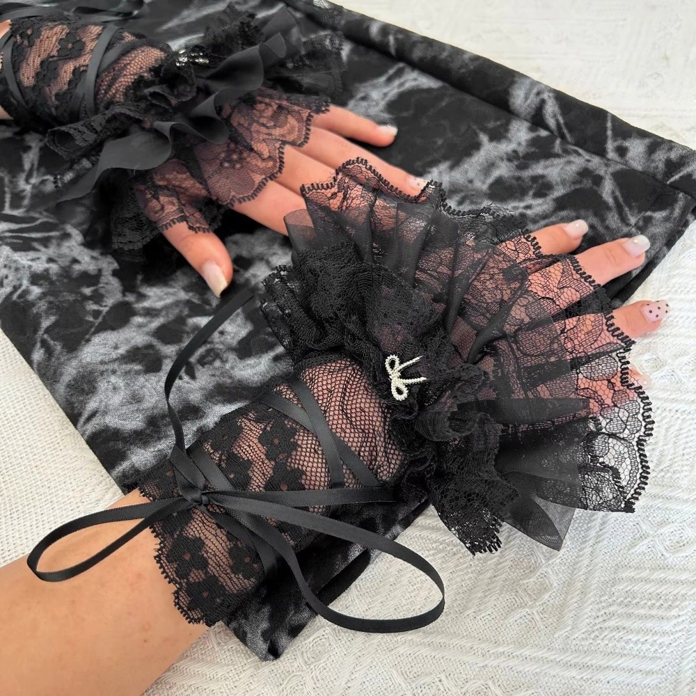 1Pair Black/White Fingerless G - đánh giá và giá Fingerless Glove Knit