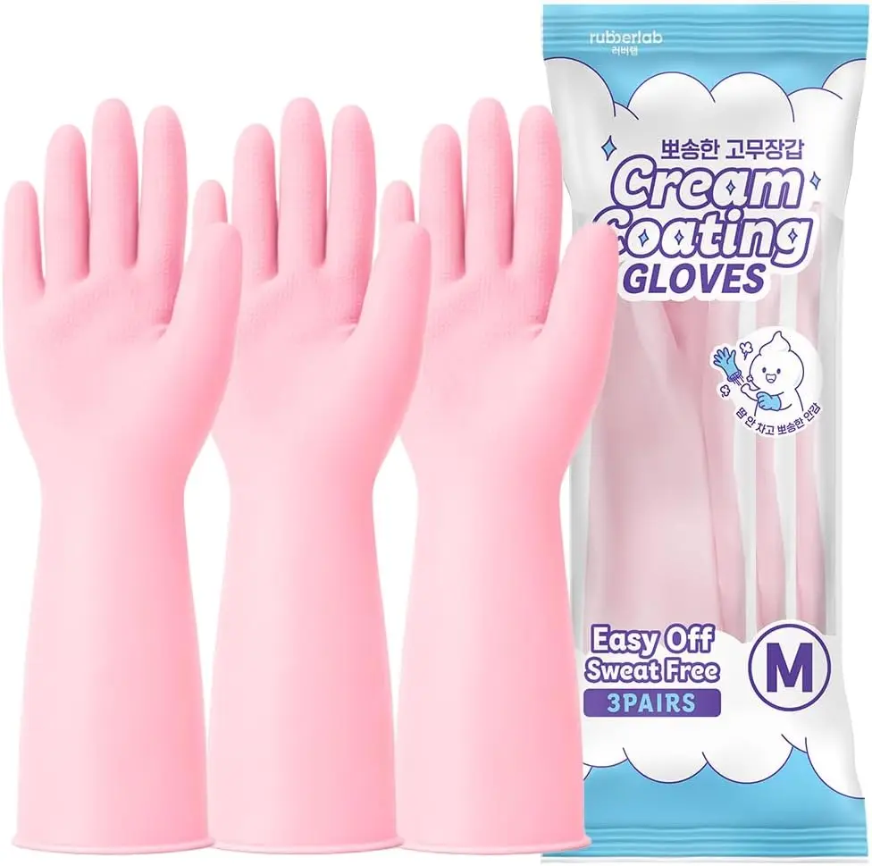 3 Pairs Cream-Coating Rubber G - đánh giá và giá Rubber Glove Cleaning