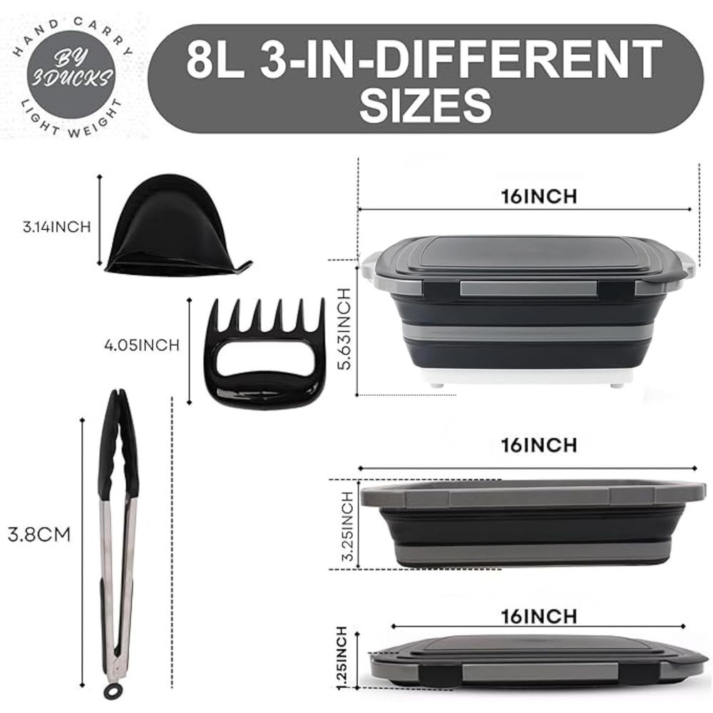 Portable 8L BBQ Prep Tub with  - đánh giá và giá Heat Resistant Glove