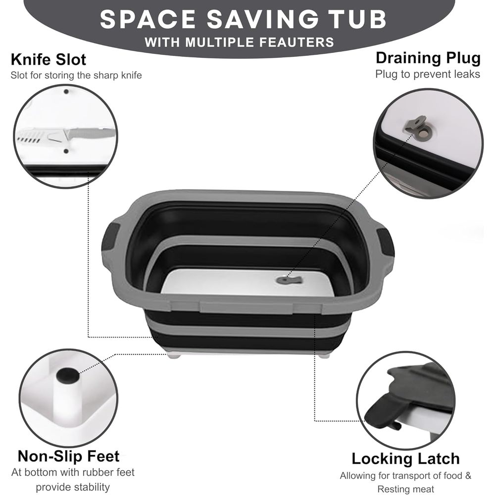 Portable 8L BBQ Prep Tub with  - đánh giá và giá Heat Resistant Glove