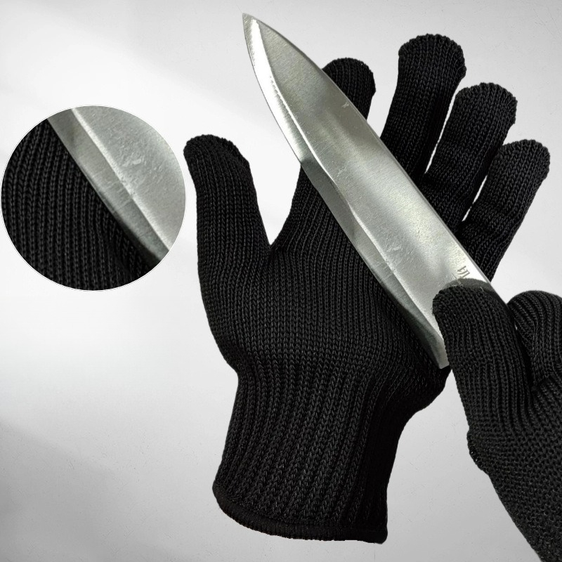 1 Pair Black Steel Wire Metal  - đánh giá và giá Cut Resistant Glove